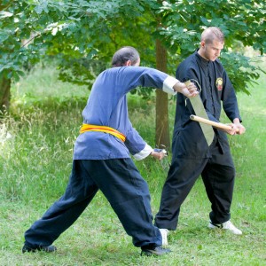 exercices de Wing Chun Kung Fu avec les doubles-couteaux